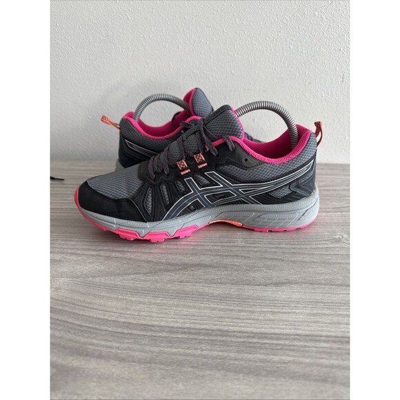 ASICS Gray And Pink Women’s Gel Venture Running Trail Shoes Size 9.5 Wide - Picture 9 of 11